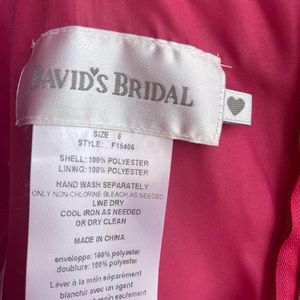 David’s bridal pink short dress